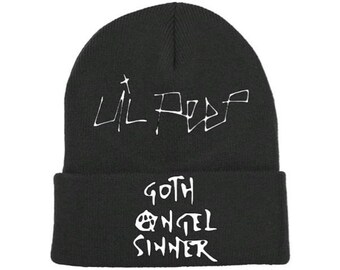 Lil Peep Embroidered Knit Hat - Crybaby Print Adjustable Beanie In Navy 12 thumbnail image