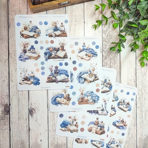 Set jusqu'à 4 feuilles de stickers thème cocooning et couleurs d'hiver pour vos planner bujo journal scrapbooking monthly weekly journaling