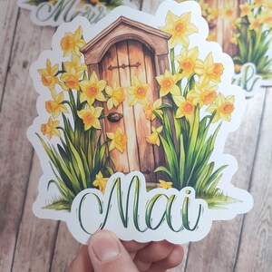 Jusqu'à 3 gros stickers thème jonquilles en calligraphie mars avril ou mai pour vos planner bujo scrapbooking journaling image 4