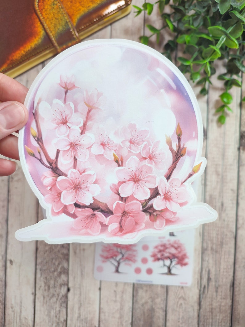 Set jusqu'à 4. Planches de stickers thème Sakura, fleurs de cerisier pour le printemps dans vos planner bujo journal scrapbooking monthly image 2