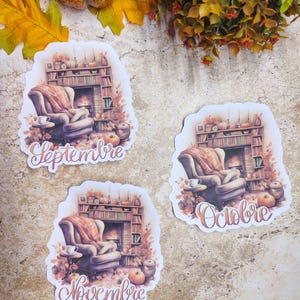 fino a 3, grandi adesivi a tema autunnale con calligrafia, accogliente angolo lettura autunnale per il tuo planner bujo scrapbooking journaling Lettura