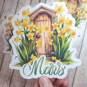 Jusqu'à 3 gros stickers thème jonquilles en calligraphie mars avril ou mai pour vos planner bujo scrapbooking journaling image 2