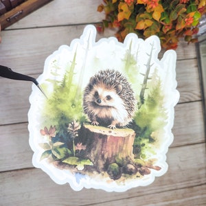 Gros sticker thème hérisson forêt et automne pour vos planner bujo journal scrapbooking monthly weekly journaling