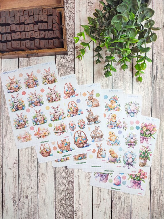 Easter Stickers & Party Kit - Reusable Stickers, Eye Masks, Poster & Dot Glues For Easter Party Decor