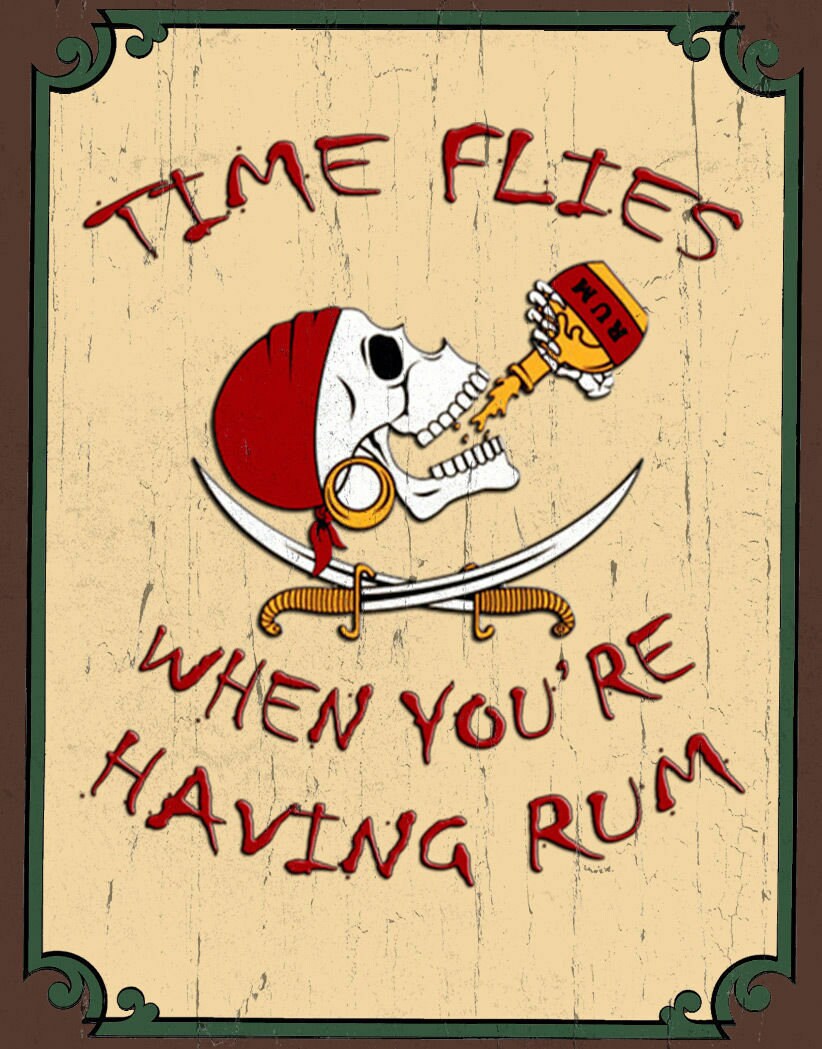 Time Flies When You're Having Rum Pirate vintage retro | Etsy