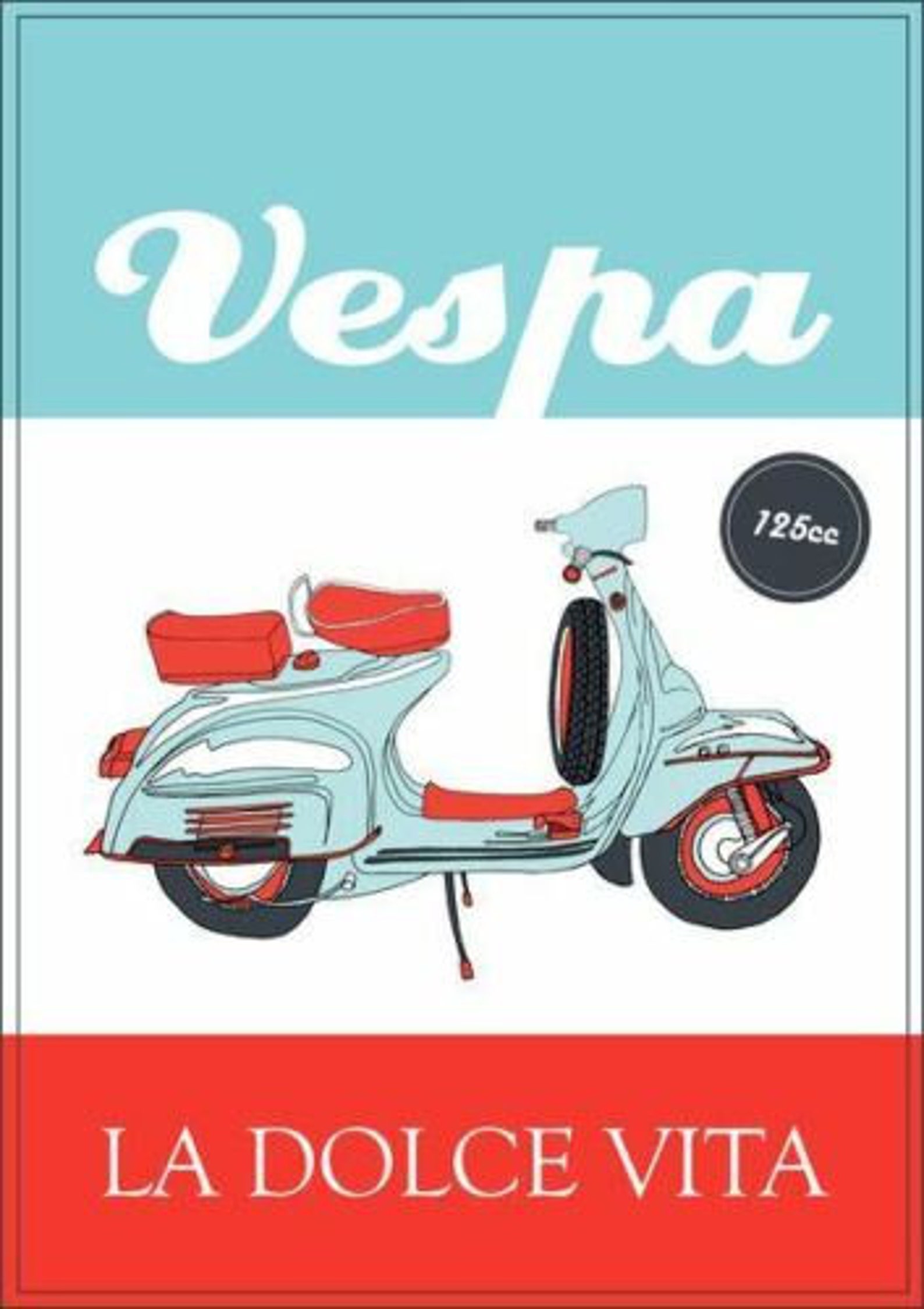 Vespa la Dolce Vita vintage retro metal tin sign Etsy