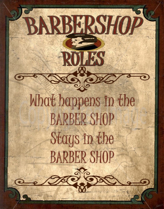Rules Barber Shop vintage retro metal tin sign Etsy