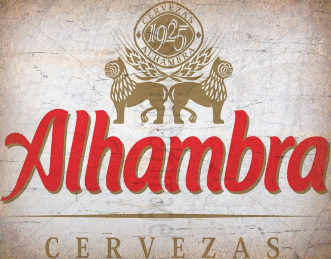 Alhambra Spanish Lager Beer pub bar vintage retro metal tin | Etsy