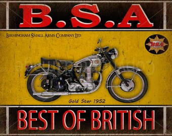 BSA Motorräder Händler Metall Schild Offiziell Lizenziert B.S.A Produkt /& ™ BSA