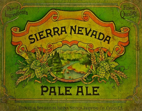SIERRA NEVADA PALE ALL BEER VINTAGE ADVERTISING METAL TIN SIGN POSTER PUB BAR