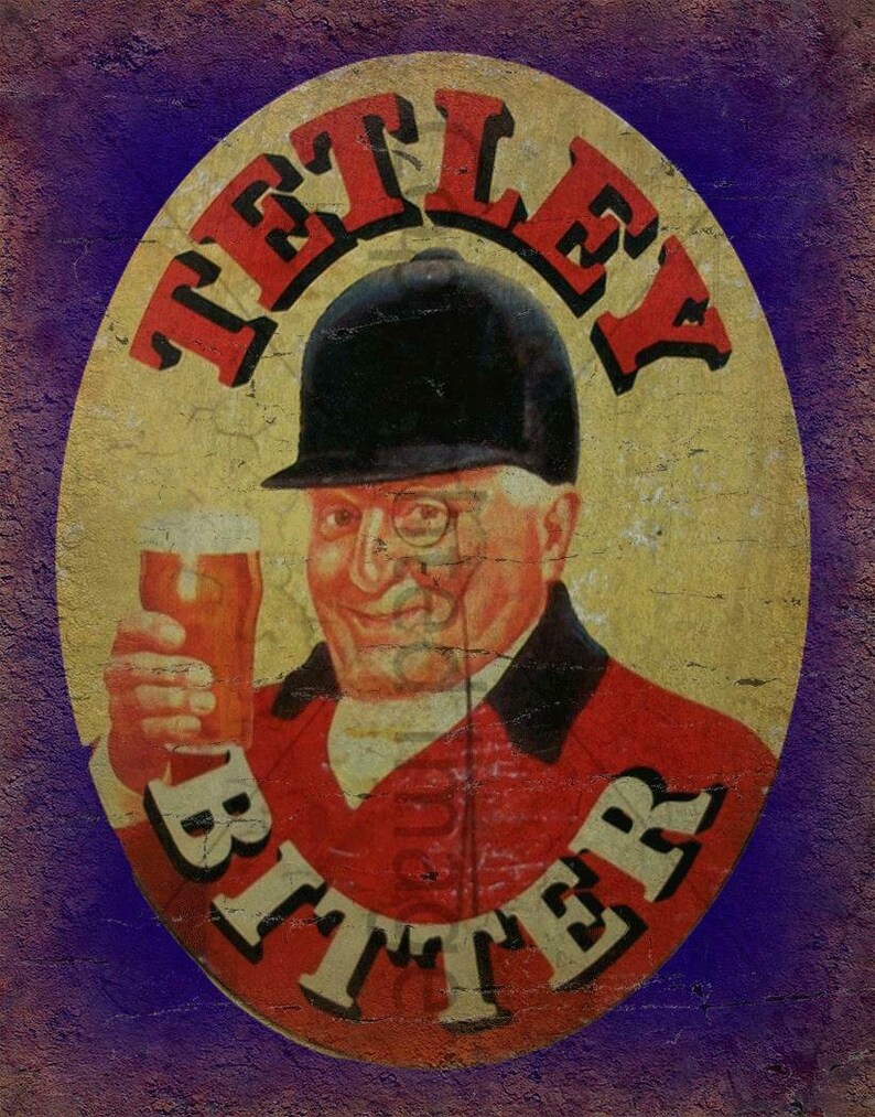 Tetley's Bitter Beer vintage retro metal tin sign Etsy