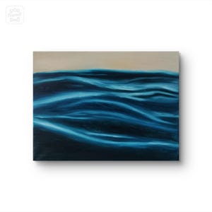 Oil painting water sea, blue water painting, water picture, blue waves painting