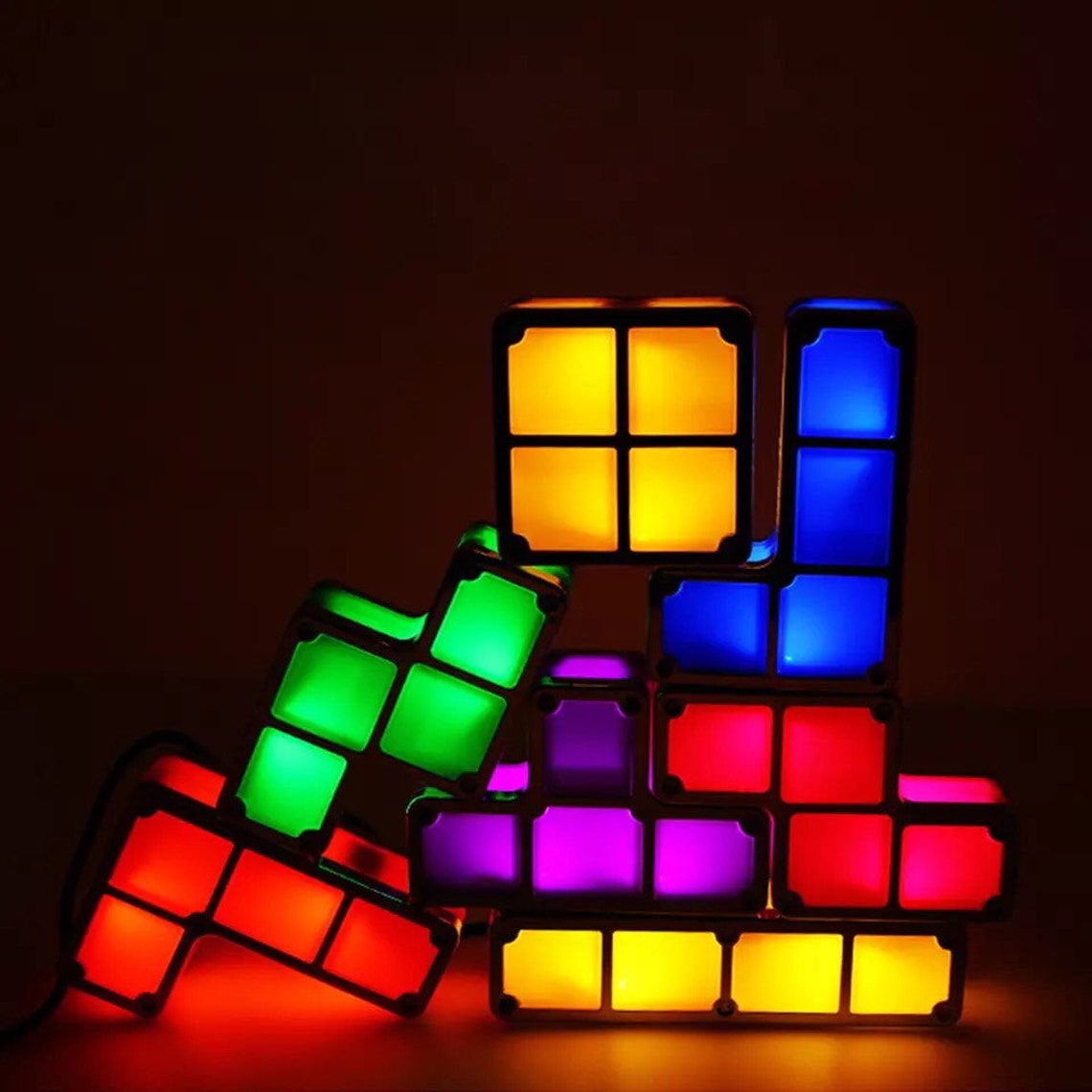 Tetris LED Stackable Night Lamp Light  Office Games Room Kids image 2