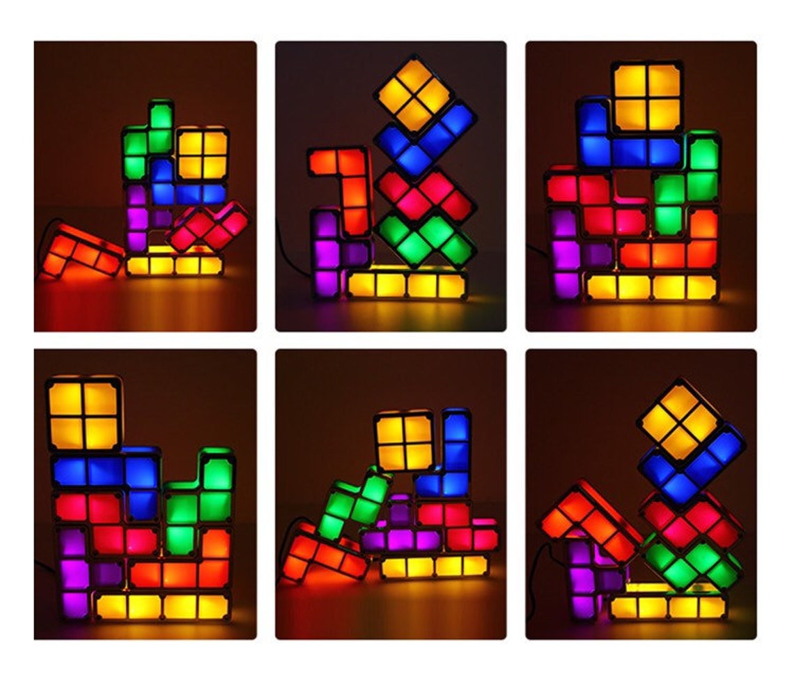 Tetris LED Stackable Night Lamp Light  Office Games Room Kids image 4