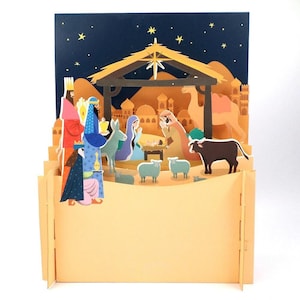 Carte de voeux de Noël pop-up 3D | Scène de la Nativité de Jésus