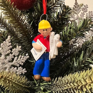 Personlig julgranskulor - Ingenjörsman-prydnad | Byggnadsman-prydnad