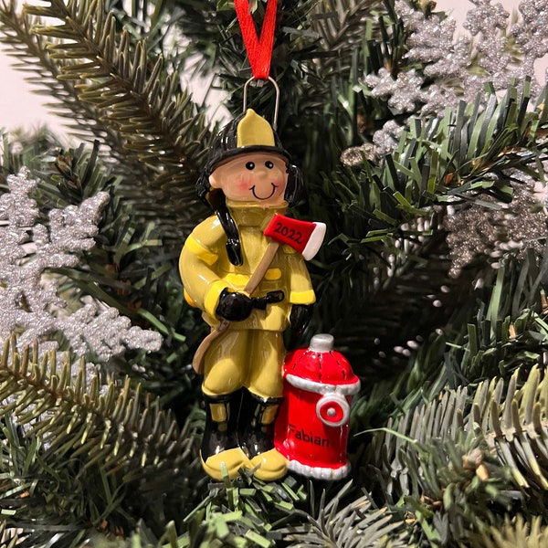 Personalisierte Christbaumkugel Dekoration - Feuerwehrmann Ornament