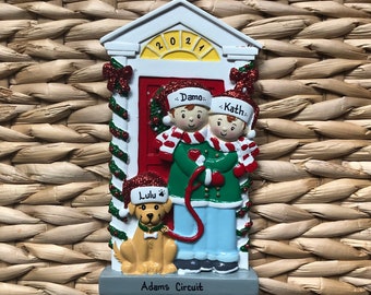 Décoration personnalisée de Noël Bauble - Famille de 2 avec ornement de chien