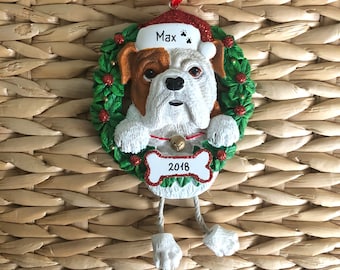Personalised Christmas Bauble Decoration -  Bulldog Ornament