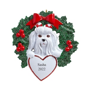 Personalised Christmas Bauble Decoration - Maltese Ornament | Dog Ornament