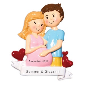 Personalised Christmas Bauble Decoration -  Expecting Couple Ornament