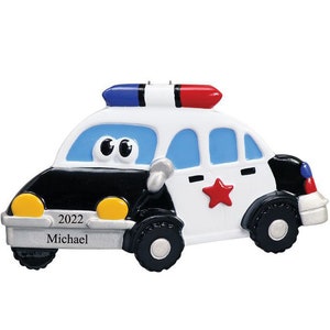 Gepersonaliseerde kerstbal decoratie - politie auto ornament | Kinderen Ornament