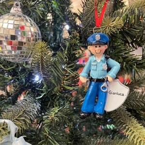 Gepersonaliseerde kerstbaldecoratie - Politiemanornament