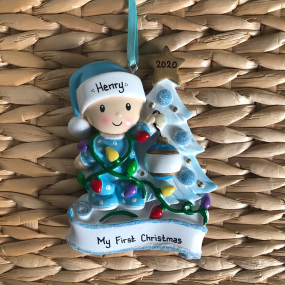 Baby's 2nd Christmas Ornament, Baby Boy Ornament, My 1st Christmas, Newborn Gift, Personalised Christmas Bauble Decoration 