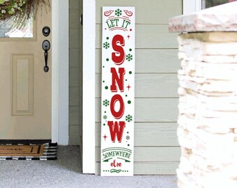 Christmas Porch Leaner Sign | Funny Christmas Welcome Sign | 4ft 5ft 6ft Christmas Porch Sign | Tall  Porch Sign | Holiday Porch Sign