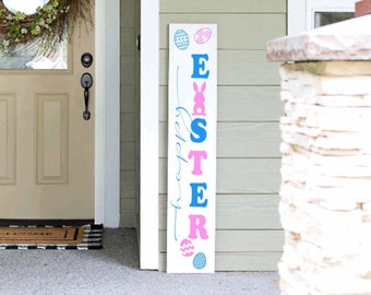 Tall Porch Sign, Happy Easter Porch Leaner Sign 4ft 5ft 6ft Porch Sign
