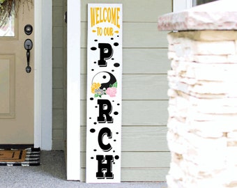 Yin Yang Welcome Sign | Summer Spring Porch Sign | 4ft 5ft 6ft Porch Sign