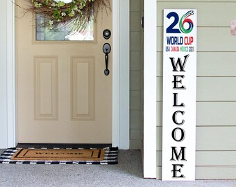 FIFA World Cup Welcome Sign: Vertical Porch Leaner Decor (4-6ft)