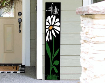 Tall Porch Sign | Oh Hello Porch Sign Leaner 4ft - 5ft - 6ft Porch Sign | Welcome Sign | Country Porch Sign