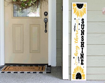 Tall Porch Sign, Hello Sunshine Sunflower Porch Sign 4ft 5ft 6ft Spring Summer Porch Decor | Welcome Sign