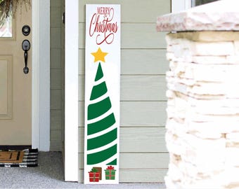 Merry Christmas Porch Leaner Sign | Welcome Sign | 4ft 5ft 6ft Christmas Porch Sign | Tall  Porch Sign | Holiday Porch Sign