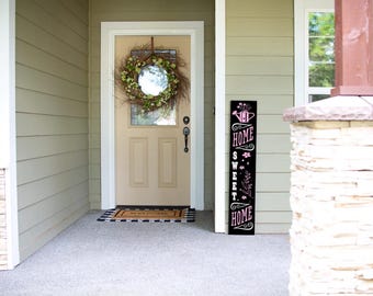 Handmade Vertical Porch Sign: Customizable Farmhouse Welcome Decor Leaner