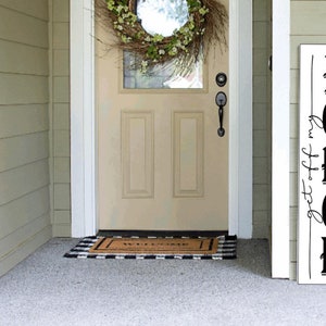 Funny &#39;Get Off My Porch&#39; Sign: Sarcastic Welcome Decor