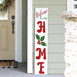 Winter Porch Sign | Holiday Porch Sign | Snowman Porch Leaner Sign | 4ft 5ft 6ft Porch Sign | Welcome Sign