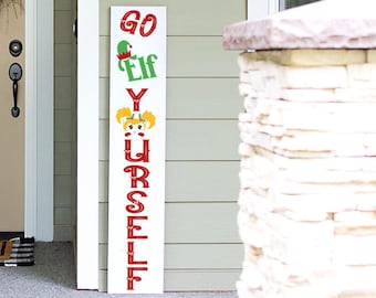 Merry Christmas Porch Leaner Sign | Funny Christmas Welcome Sign | 4ft 5ft 6ft Christmas Tall  Porch Sign Funny Christmas Sign