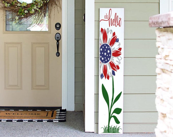 Featured listing image: Handmade Patriotic Porch Sign: Vertical Welcome Decor Porch Leaner