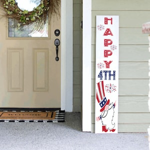 Happy 4th Porch Leaner | Gnome Porch Sign | 4ft 5ft 6ft Porch Sign