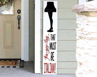 Merry Christmas Porch Leaner Sign | Christmas Story Welcome Sign | 4ft 5ft 6ft Christmas Tall  Porch Sign