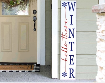 Hello Winter Porch Leaner Sign 4ft 5ft 6ft Porch Sign | Welcome Sign