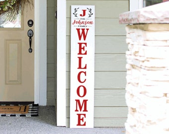 Welcome Porch Leaner Sign | Personalized Welcome Sign | 4ft 5ft 6ft Porch Sign