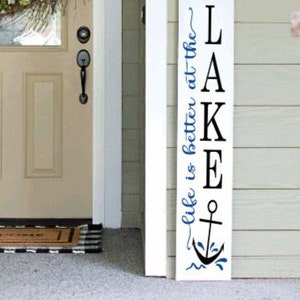 Life is Better at the Lake Porch Sign Porch Leaners Wooden Signs Nautical Decor Summer Time Cabin Lake House Welcome Sign image 5