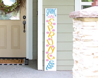 Spring Summer Porch Sign | Tall Welcome Sign | 4ft 5ft 6ft Porch Sign