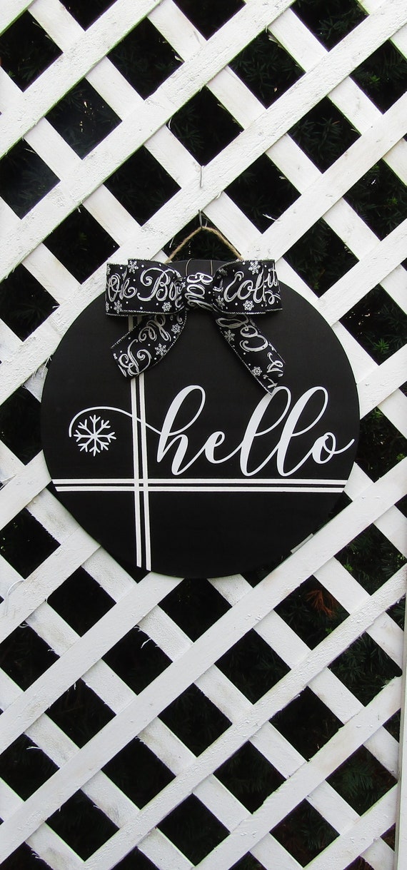 Round Door Sign Hello Door Sign-16 Welcome Sign Welcome - Etsy