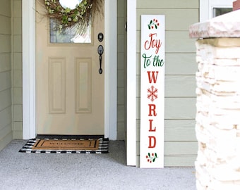 Joy to the world Christmas Porch Leaner Sign 4ft 5ft 6ft Porch Sign | Welcome Sign