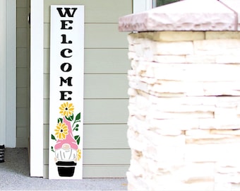 Spring Summer Porch Sign | Tall Welcome Sign | 4ft 5ft 6ft Porch Sign