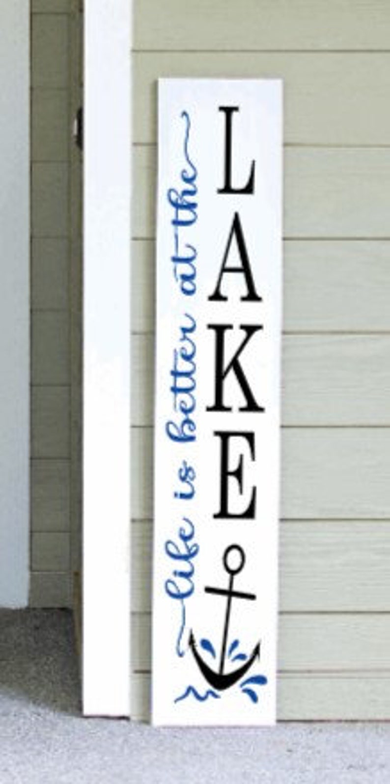 Life is Better at the Lake Porch Sign Porch Leaners Wooden Signs Nautical Decor Summer Time Cabin Lake House Welcome Sign image 3